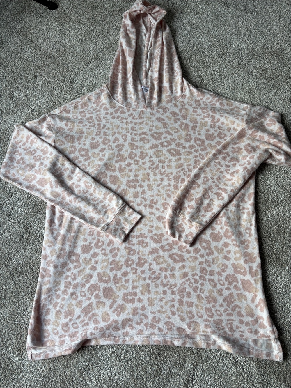 Jasmine & Ginger Soft Leopard Pullover Hoodie - Blush & Cream super soft comfy!